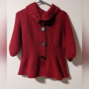 Free People Red Knit Sweater Shaw Coklar